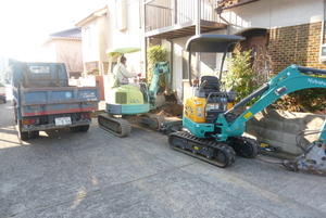 狭小地へ合併浄化槽設置