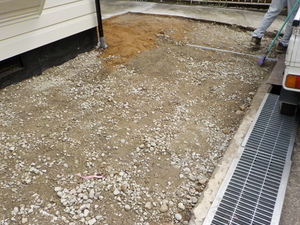 福山市伊勢丘・緊急対応の外構工事。