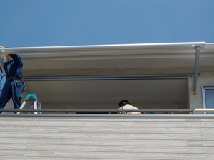 物干し場に屋根を～・　福山市手城町　大容量の物干し屋根