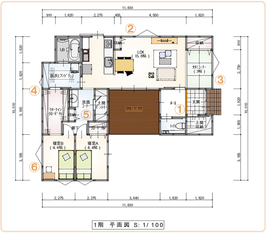 【プラン図のご紹介】生活リズムの違うご夫婦二人の暮らしをサポートする平屋